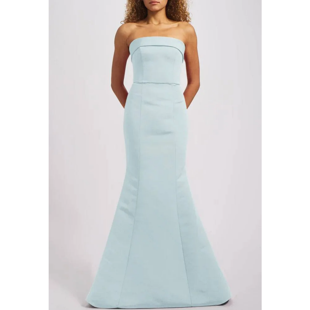 Amsale Jaclyn Bridesmaids dress in color Mint. Size 00. ALTERED! in Blue